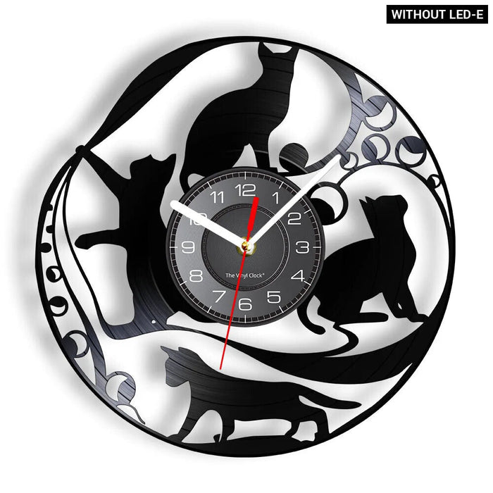 Kitten Cats Vinyl Record Wall Clock