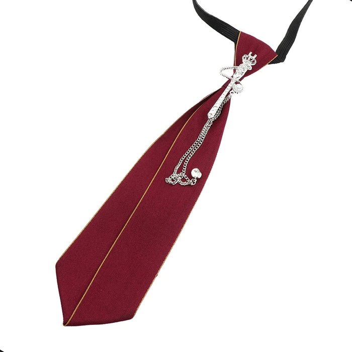 2-pc Ribbon Brooch Tie Set For Men And Women