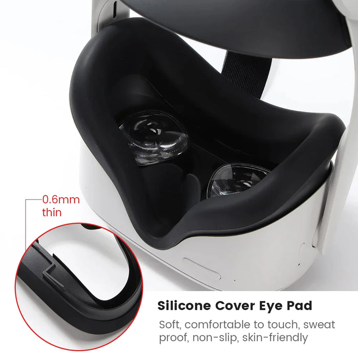 For Oculus Quest 2 Vr Soft Silicone Face Eye Cover Pad/Mask/Glasses With Light Blocking