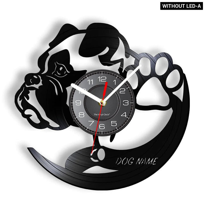 Custom Pug Dog Vinyl Record Wall Clock