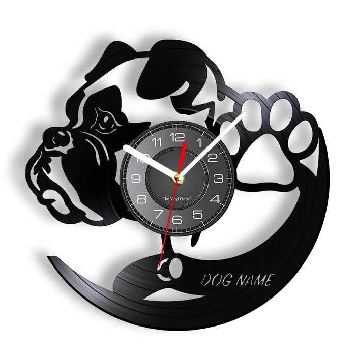 Custom Pug Dog Vinyl Record Wall Clock