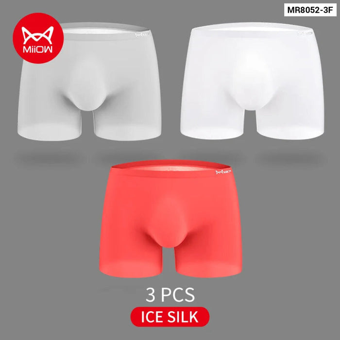 Pack Of 3 Ultrathin Ice Silk Mens Boxers