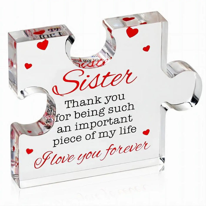 Engraved Acrylic Block Puzzle For Sister Cute Birthday Present