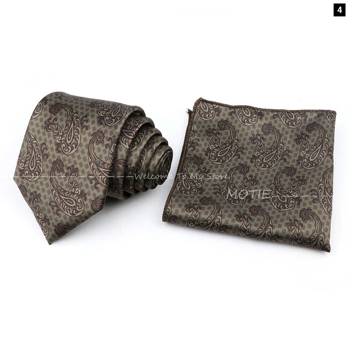 Paisley Jacquard Tie Set For Office Or Wedding