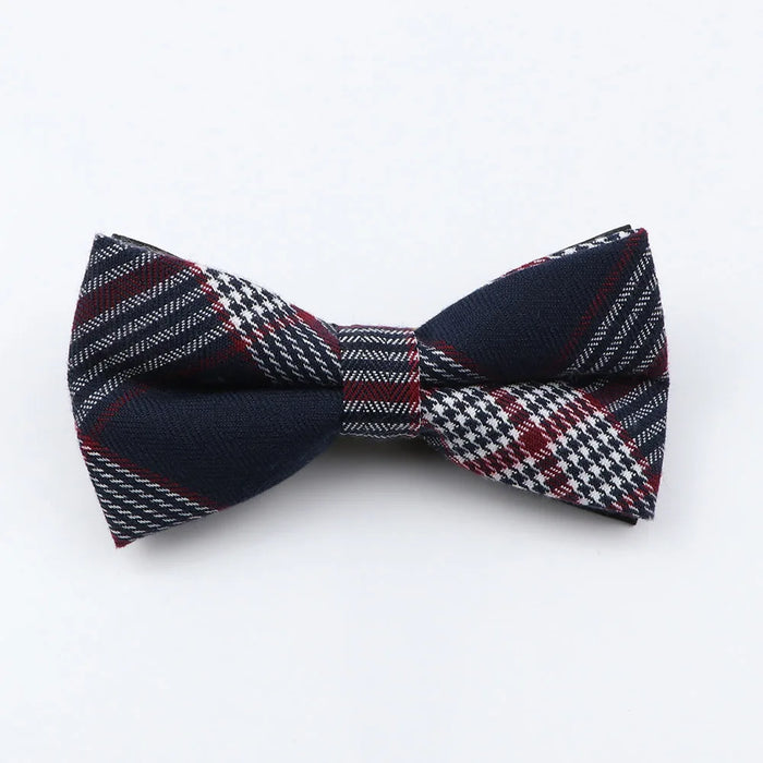 Classic Plaid Bowtie Adjustable Neckwear For Mens Fashion For Weddings And Parties