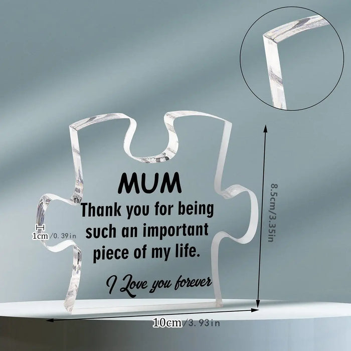 Acrylic Puzzle Shaped Mum Gifts For Christmas Mother's Day Or Birthday