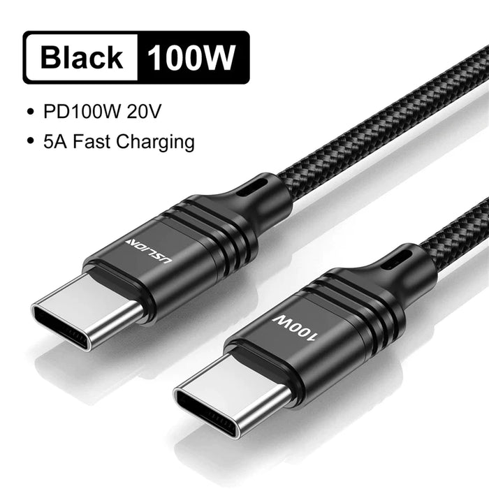 100W Usb C Fast Charging Cable For Macbook Pro Samsung Xiaomi