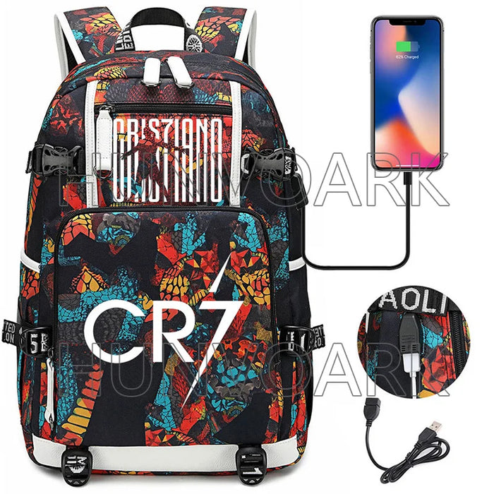Unisex Cr7 Football Casual Daypack School Bag