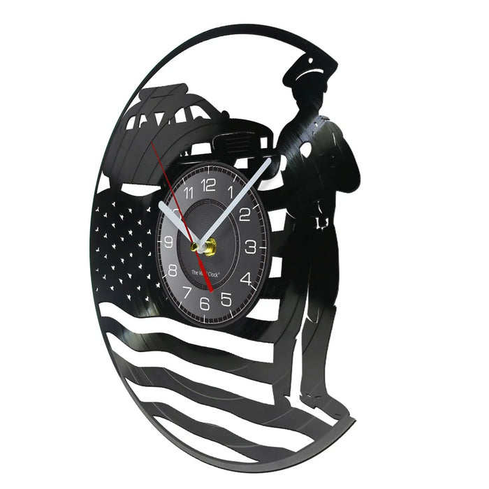 Usa Policeman Vinyl Record Wall Clock