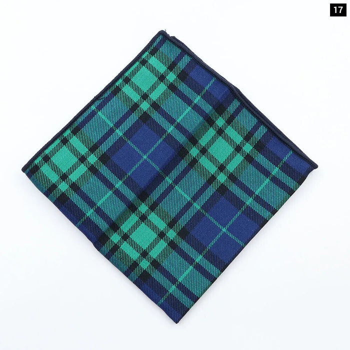 Vintage Plaid Cotton Hankerchiefs Pocket Squares