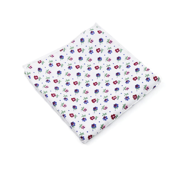 Wedding Suit Pocket Square Cotton Flower Hankerchief For Men Gift