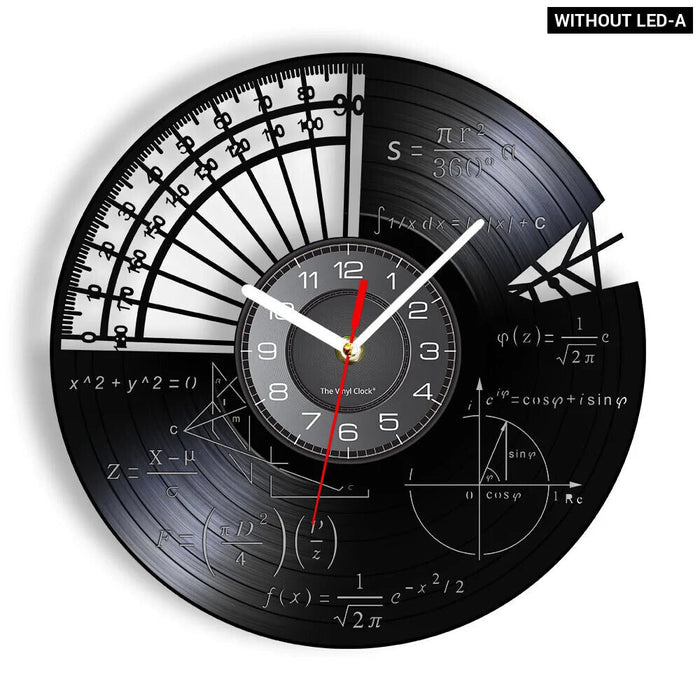 Math Equation Vinyl Record Wall Clock