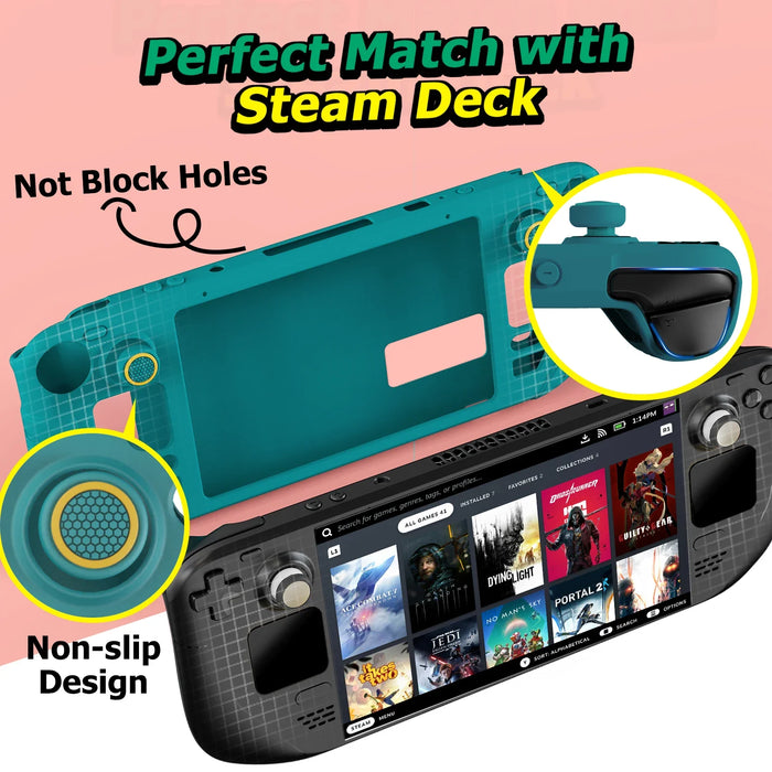 Protective Case 9 In 1 Full Protection Soft Silicone Material Shockproof Case Compatible Steam Deck