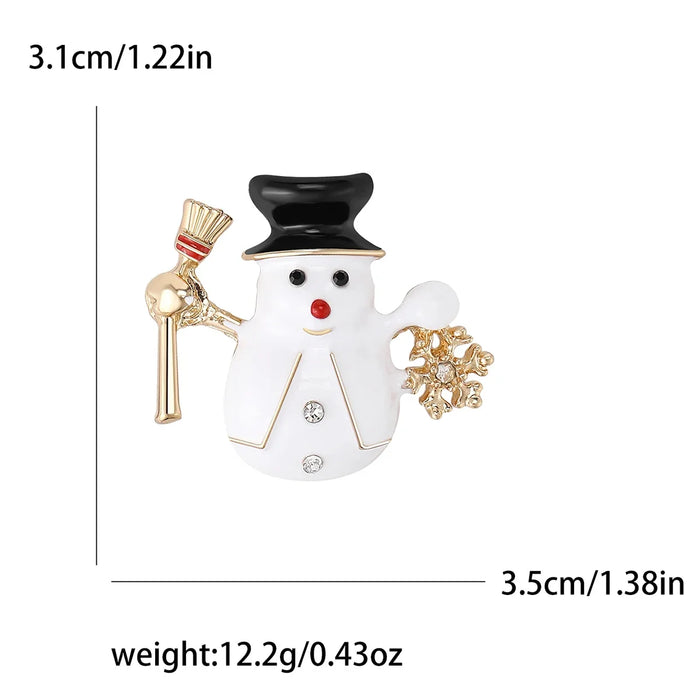 Christmas Enamel Pin Snowman Lapel For Women Winter Family