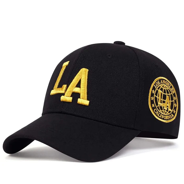 La Letter Embroidery Snapback Baseball Cap Unisex Spring Autumn Outdoor Adjustable Casual Hat