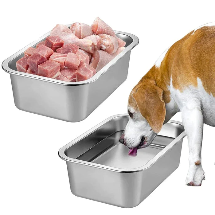 Stainless Steel Dog Bowls Durable Large Pet Water Food Bowl Wide Mouth Puppy Feeder 4.5L