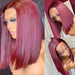 Burgundy Short Bob Human Hair Lace Front Wig