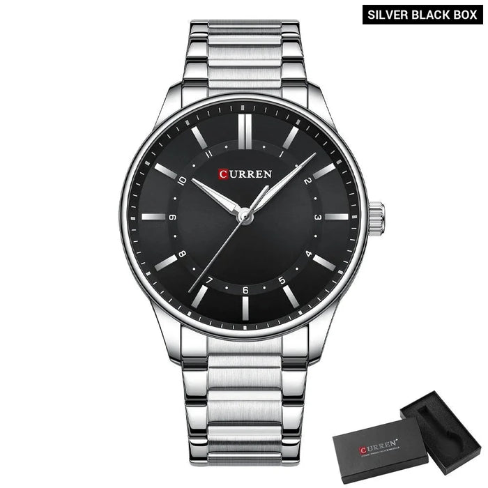 Casual Quartz Watches Men Brand Stainless Steel Band Business Quartz Wristwatches