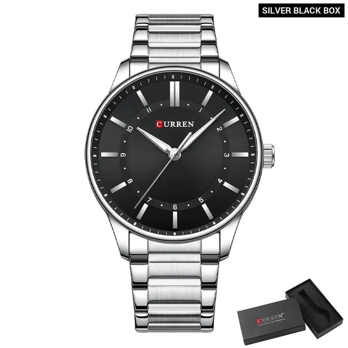 Casual Stainless Steel Quartz Luminous Hands Watches Male Clock