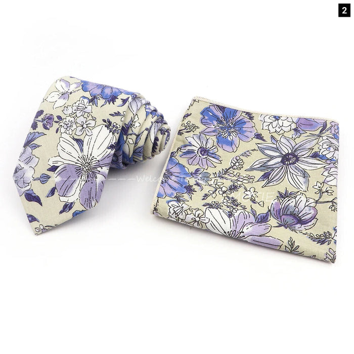 Floral Cotton Tie Set For Parties And Daily Wear