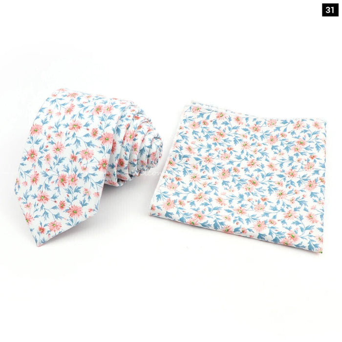 Floral Cotton Tie Set For Parties And Daily Wear