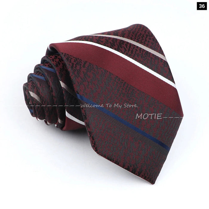 Premium Brown Striped Necktie For Business And Daily Wear