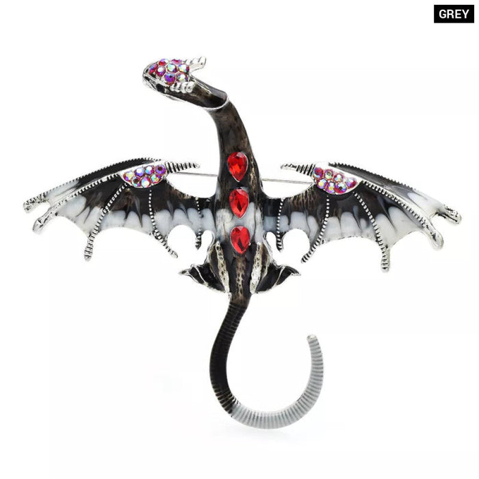 Dragon Brooch Pin Legend Animal Design 4 Colours Gift