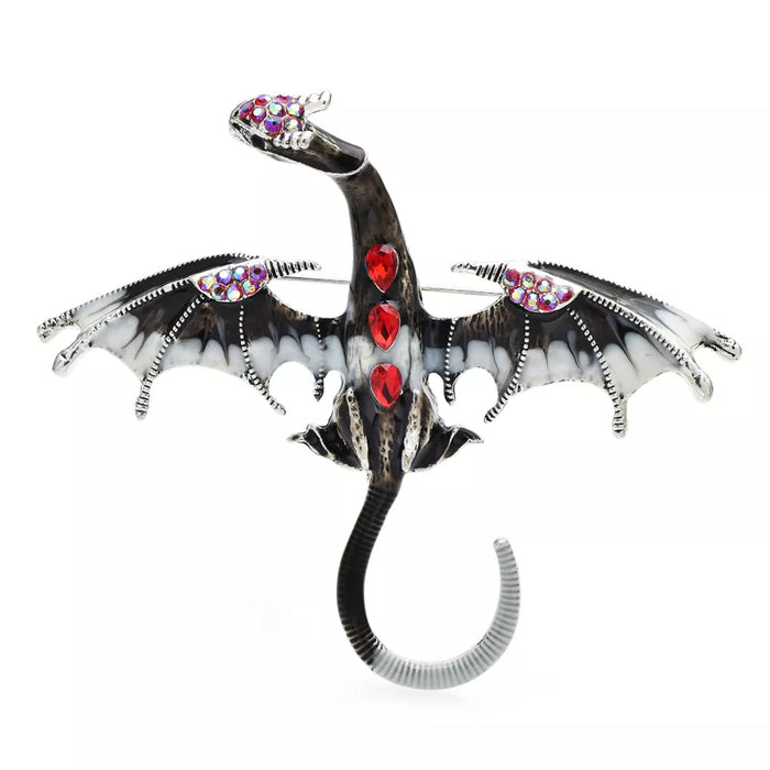 Dragon Brooch Pin Legend Animal Design 4 Colours Gift