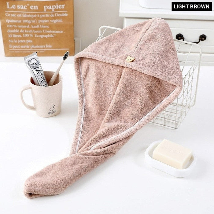 Women Hair Drying Hat Quick-dry Microfiber Towel Cap