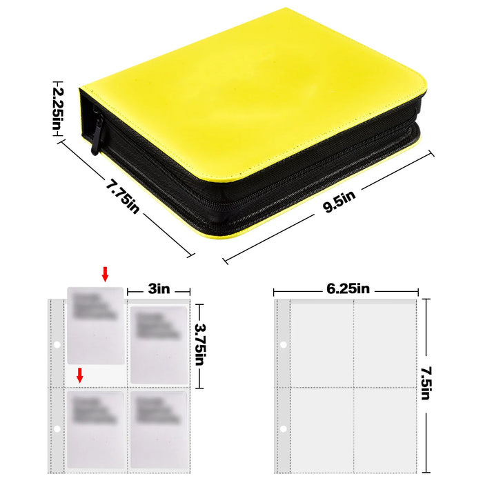 Premium 440 Pocket Card Binder Double Sided Pu Collection Album For Trading Cards