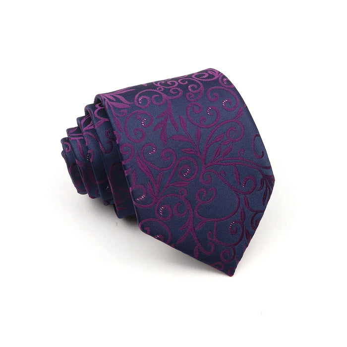 Deep Purple Striped Necktie For Business Weddings And Parties