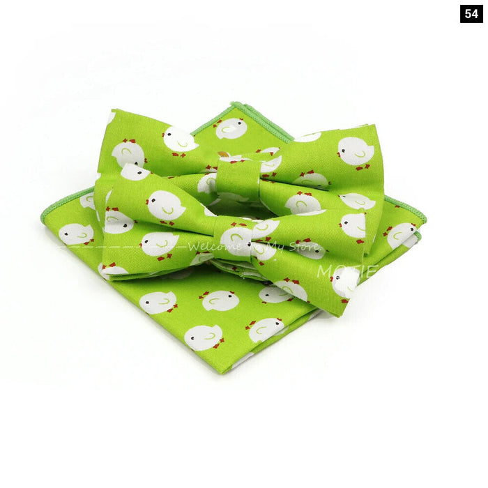 Colourful Cotton Bowtie Set For Parties And Gifts