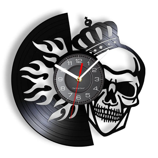 Royal Skull Crown Vinyl Record Wall Clock