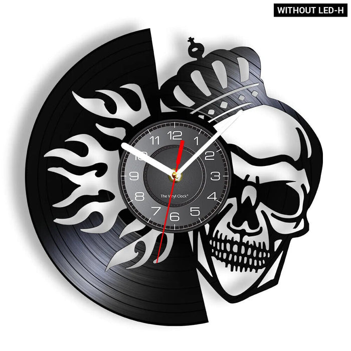 Skull Heads Vinyl Record Wall Clock