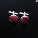 Classic Red Blue Cufflinks Wedding Groom Gift