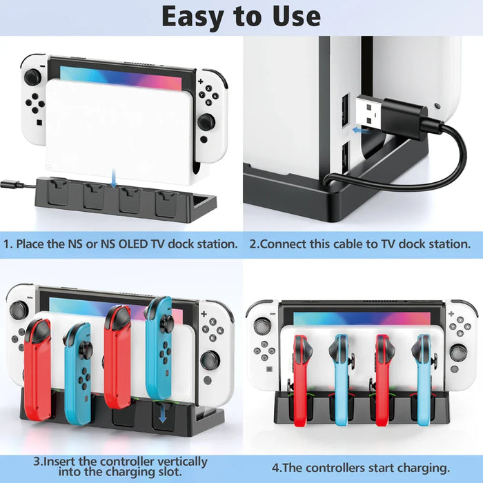 4 Controller Charging Dock For Nintendo Switch Oled