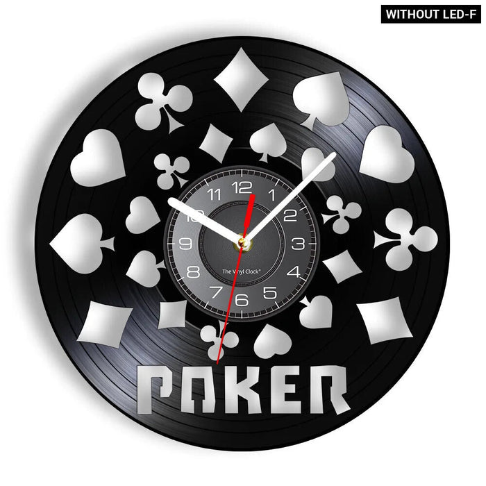 Modern Poker King Rummy Vinyl Record Wall Clock