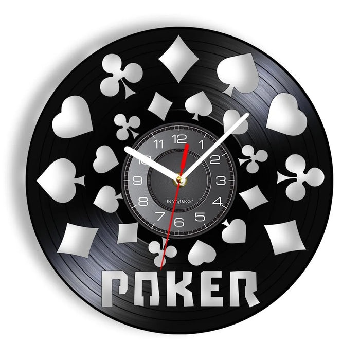 Modern Poker King Rummy Vinyl Record Wall Clock