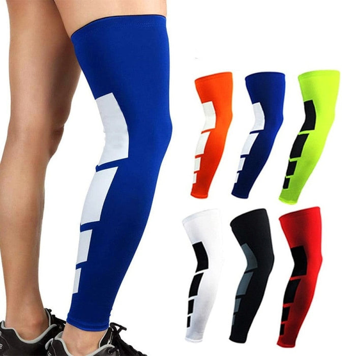 Anti-slip Calf & Shin Splint Sports Compression Long Leg Sleeves For Cycling Running