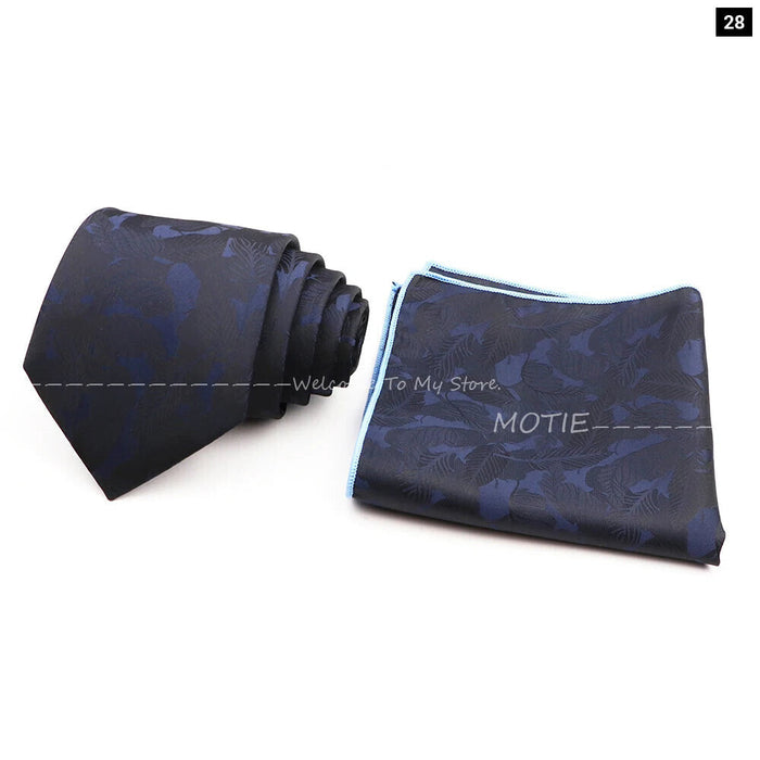 Floral Pocket Square Tie Set For Weddings Parties And Daily Wear