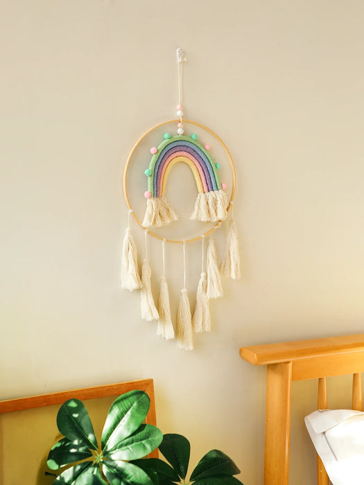 Boho Rainbow Macrame Wall Hanging For Home Decor