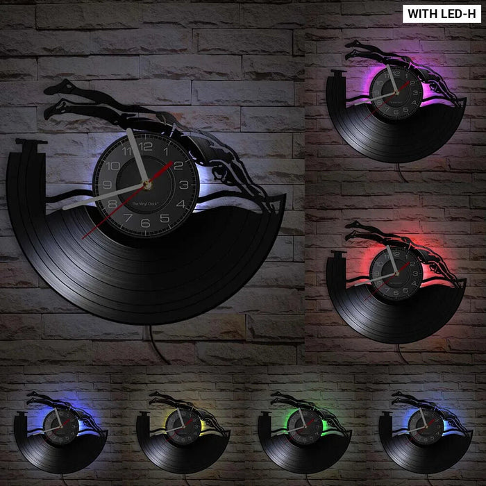 Swimming Vinyl Record Clock