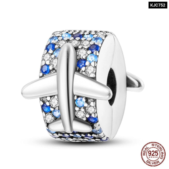 Fit Pandora Original Bracelet 925 Sterling Silver Cats Claw Butterfly Silicone Spacer Beads Colourful Zircon Fine DIY Jewelry