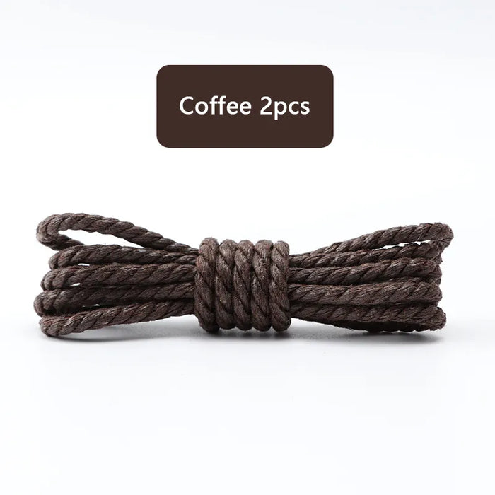 1Pair Leather Round Waterproof Waxed Cotton Oxford Boots Shoe Laces 60/80/100/120/140/180Cm Length