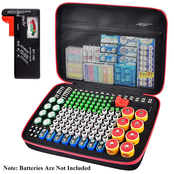 225 Battery Organizer Tester Holds Aa Aaa C D 9V 3V Lithium