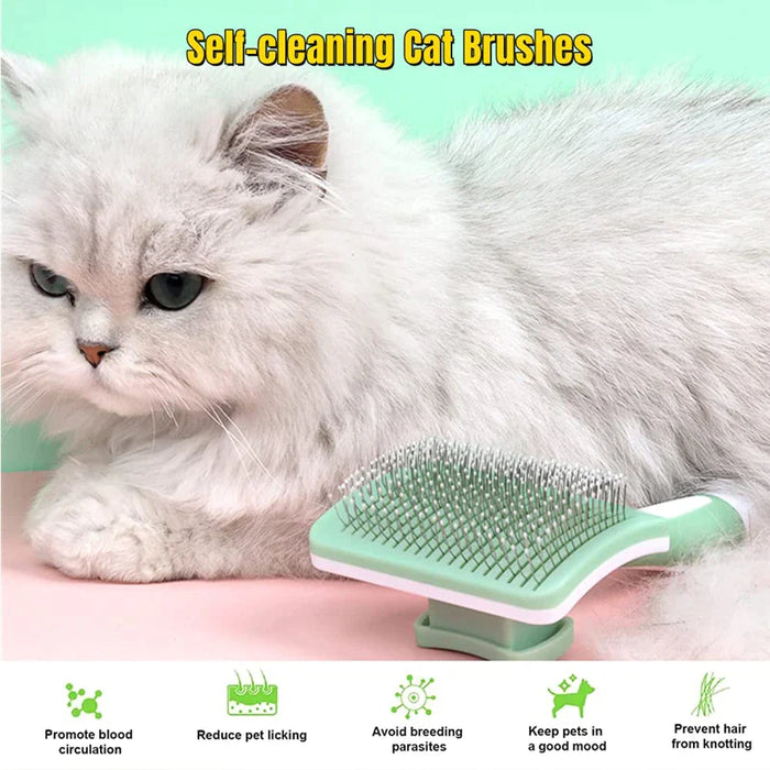 Pet Grooming Comb Self Cleaning Skin Friendly