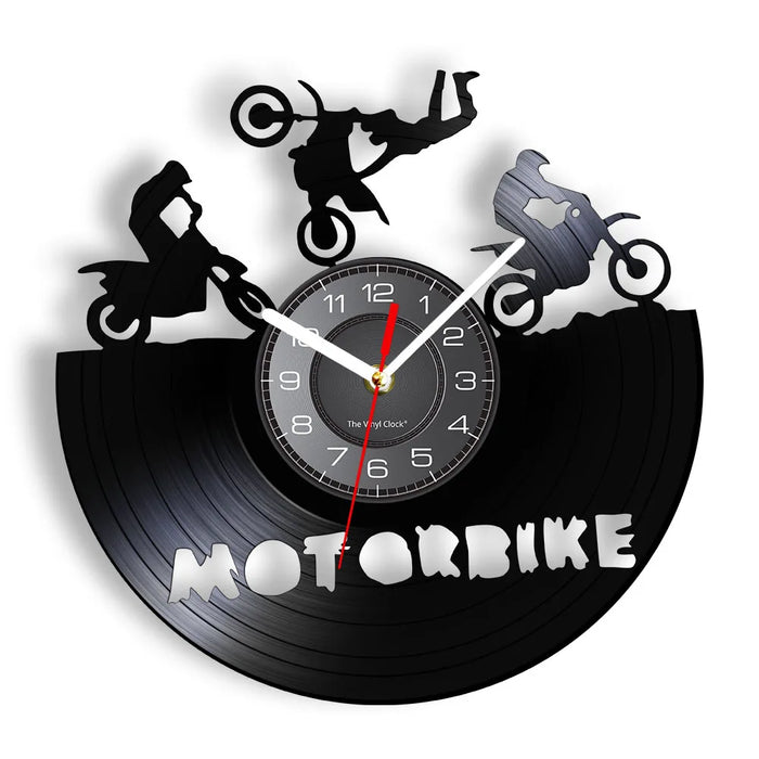 Motocross Vinyl Record Wall Clock