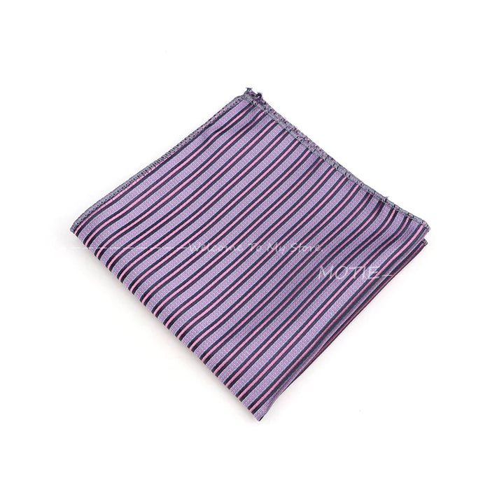 Purple Striped Handkerchief Mens Tuxedo Accessory