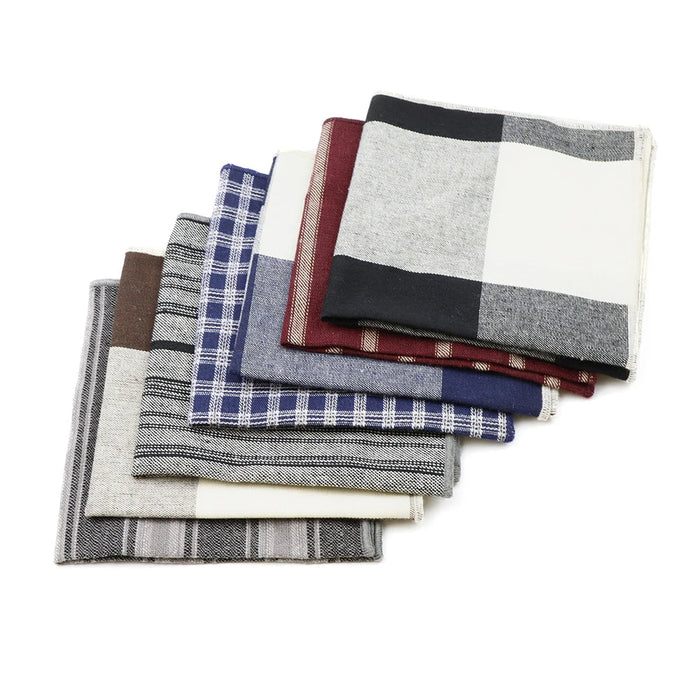 Classic Cotton Plaid Hankerchiefs For Weddings