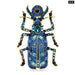 Enamel Beetle Brooch Rhinestone Insect Pin